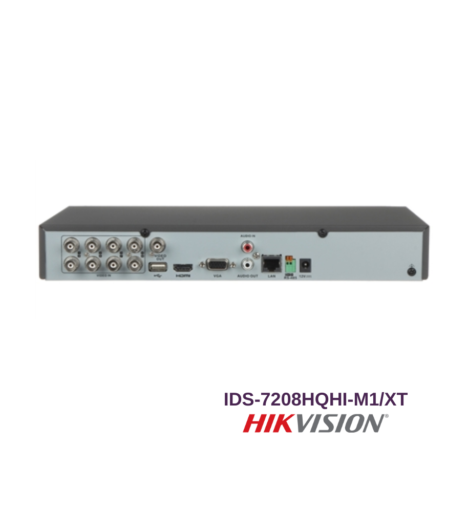 R 8 Canales TURBOHD + 4 Canales IP / 5 Megapixel Lite - 3K Lite / Audio de Dos Vías por Coaxitron / Reconocimiento Facial / ACUSENSE (Evista falsas alarmas) / 1 Bahía de Disco Duro / Salida de Video en Full HD
